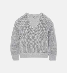 Knit V-neck Long-sleeve Cardigan