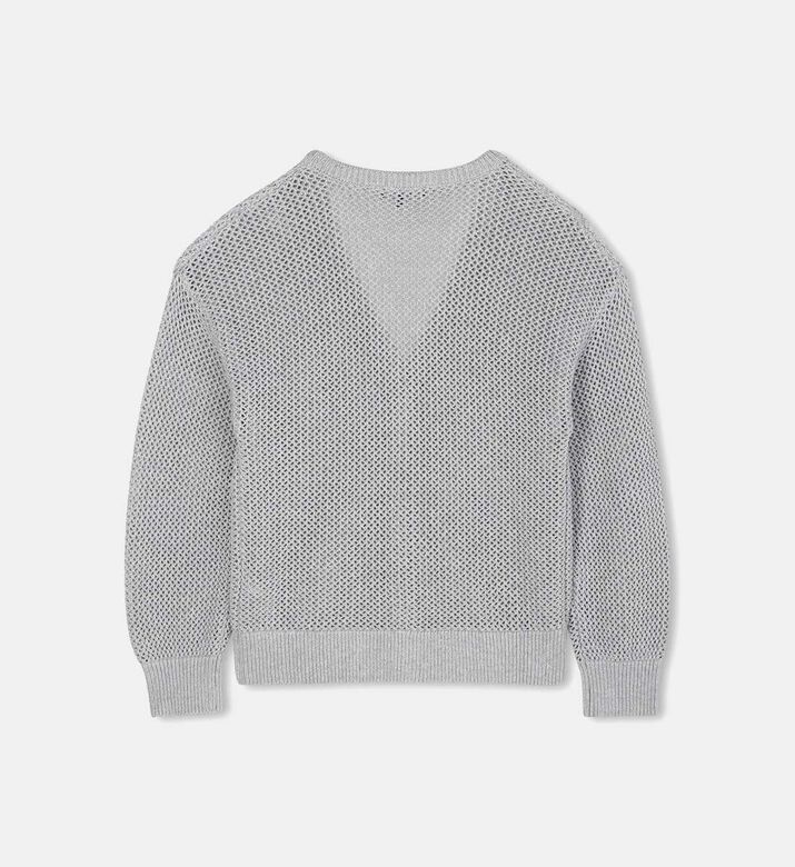 كارديغان طويل الأكمام محبوك بياقة في