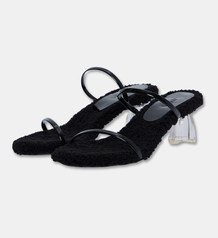 Atana Shearling Glass Heel Sandals, Packshot View