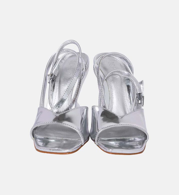 كعب إسفين بحزام جلدي