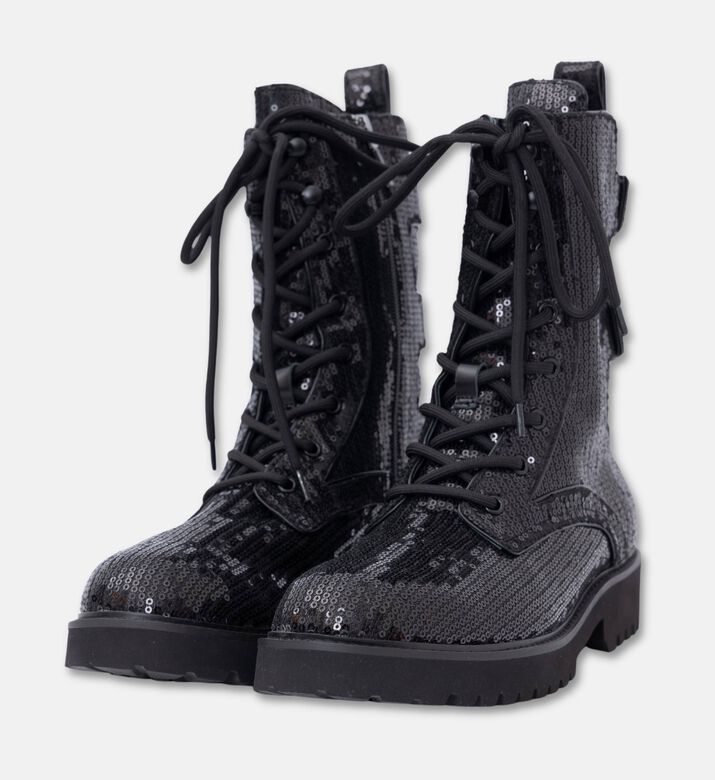 Lola Cruiz Sequined Flat Heel Boots, Packshot View