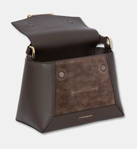 Strathberry Mosaic Leather Top Handle Bag, Dark-brown, Packshot View