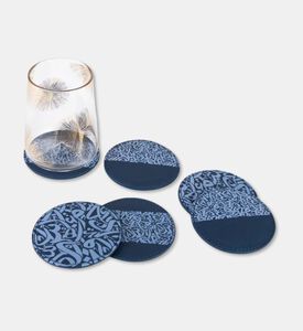 Silsal Huruf Leather Coaster S6 Navy, Packshot View