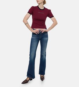 The Kooples Rhinestone Slogan-detail Knit T-shirt, Model View