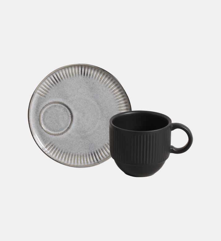 Linhas Stackable Tea Cup Saucer Set