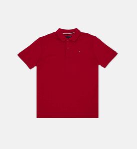 قميص بولو بشعار قطن بنسيج متشابك