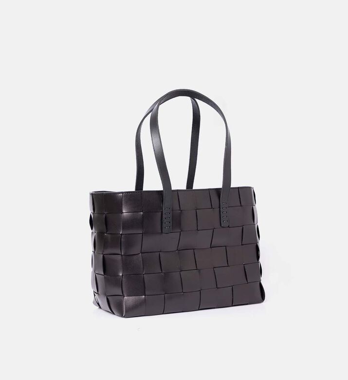Dragon Diffusion Japan Handwoven Leather Tote Bag, Black, Packshot View