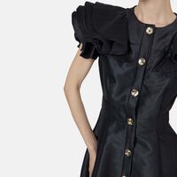 Button-front Flared Dress