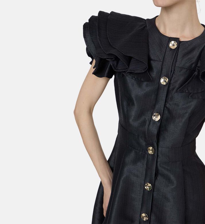 Button-front Flared Dress