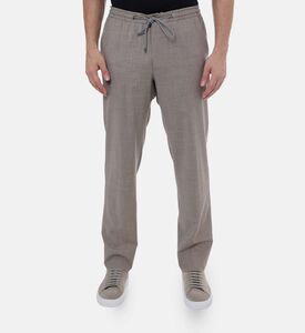 بنطال صوف بكر قابل للتعديل برباط