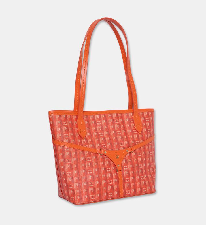 Manc Bella Monogram Pattern Mini Tote Bag, Orange, Packshot View