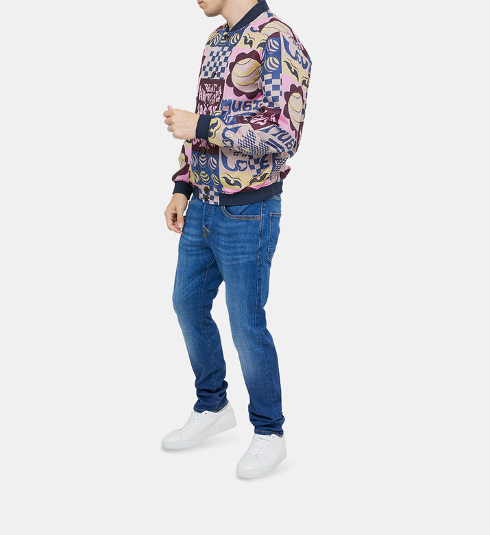 Oversized Jacquard Bomber Jacket
