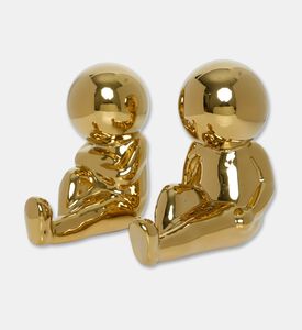 Present Time Joey Ceramic Bookend Set, Gold, Packshot View