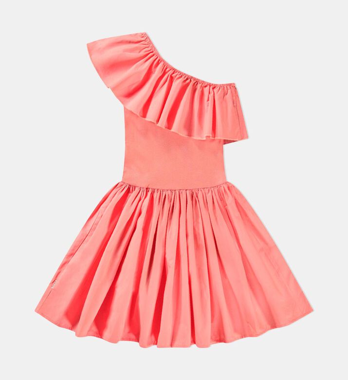 Chloe Warm Coral One-shoulder Dress