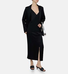 بلوزة كاميسول بياقة في ساتان غير اللامع