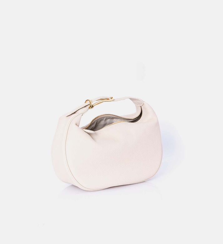Leather Moon-shape Hobo Bag