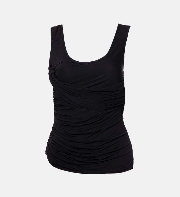 Asymmetric Draped V-neck Tank Top