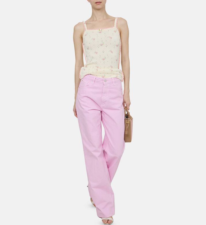 بلوزة مطرزة بنقشة أزهار