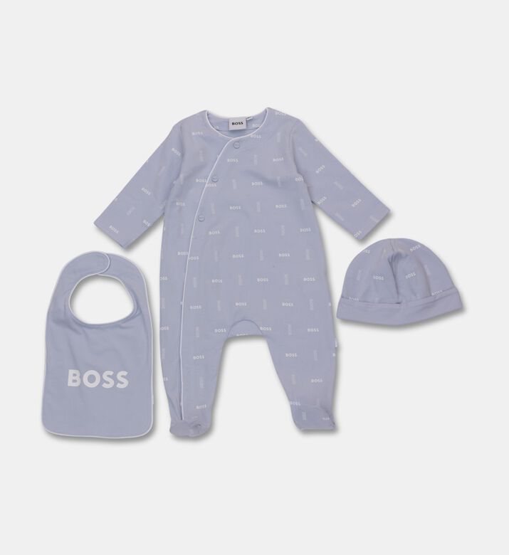 Boss Printed Pajama Hat Bib Set, Packshot View