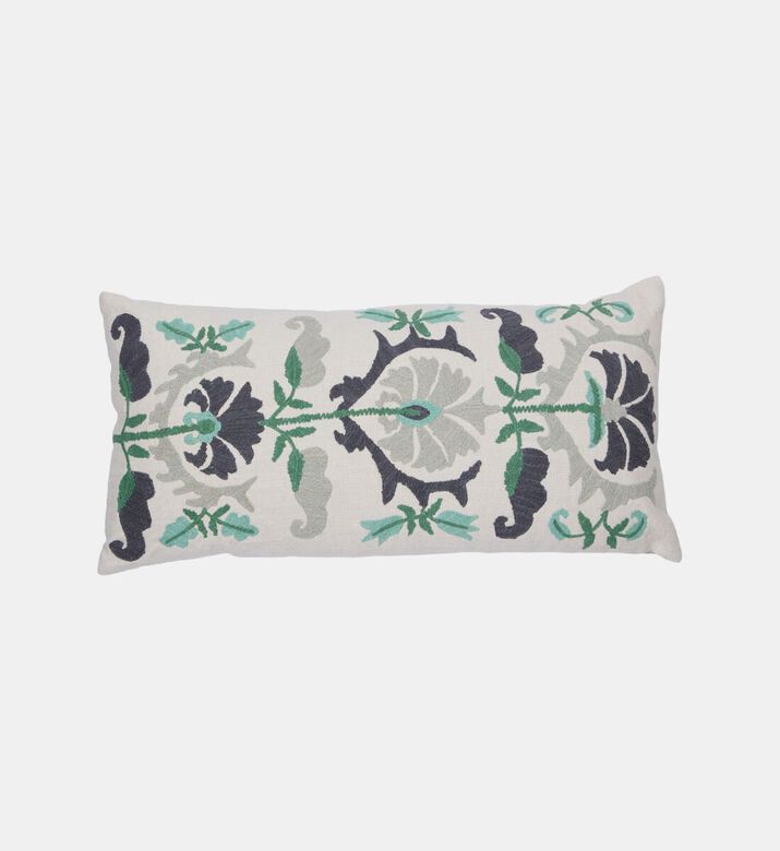 Home Deco and More Camila Embroidered Linen Throw Pillow 35x70 Cm, Packshot View