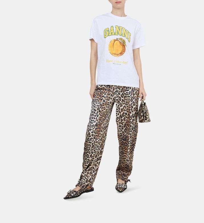 Peach Print Relaxed Jersey T-shirt