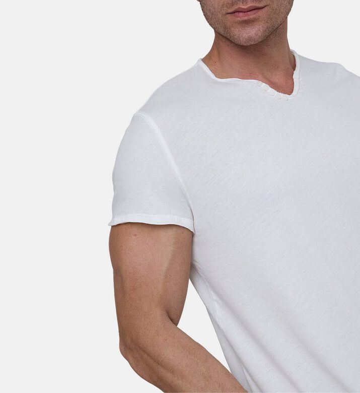 Monastir Henley-neck Cotton T-shirt