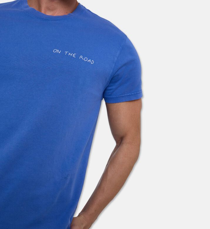 Maison Labiche On The Road Embroidered T-shirt, Model View