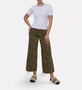 Ganni Logo-embroidery Straight Hem T-shirt, White, M, Model View