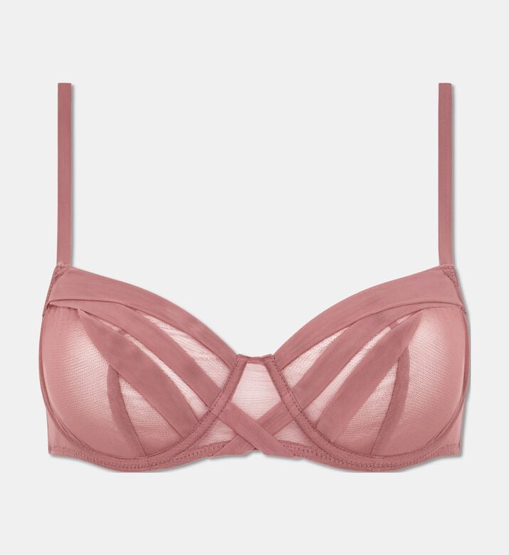 Chantelle Mesh Half-cup Underwire Bra, Light-pink, 90, D, Packshot View