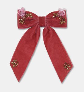 Tartine et Chocolat Embellished Velvet Hair Bow, Dark-pink, Packshot View