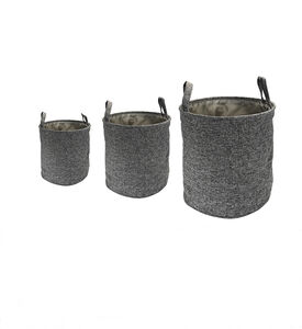 سلة خياطة دائرية من القماش