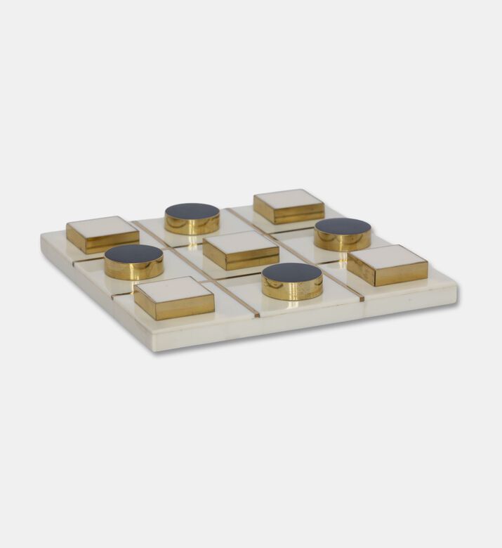 Home Deco and More Gold-toned Edges Tic Tac Toe Game Board, Packshot View