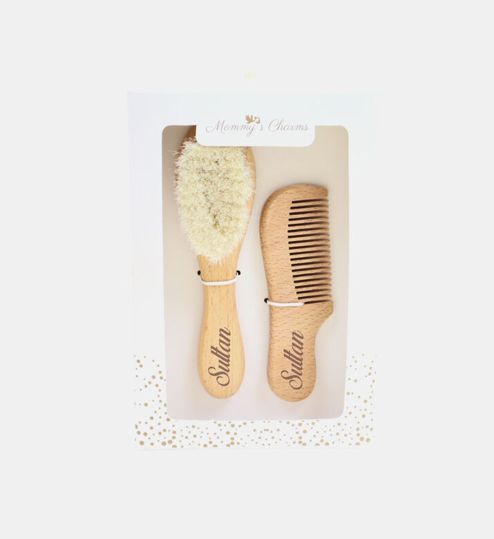 مجموعة مشط فرشاة شعر شخصية من قطعتين