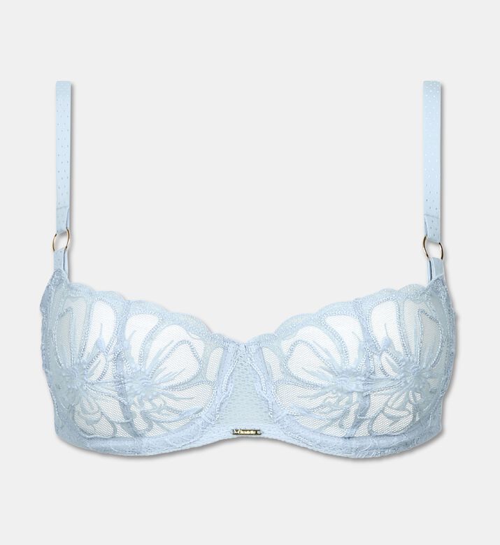 Chantelle Embroidered Half-cup Underwire Bra, White, 90, D, Packshot View