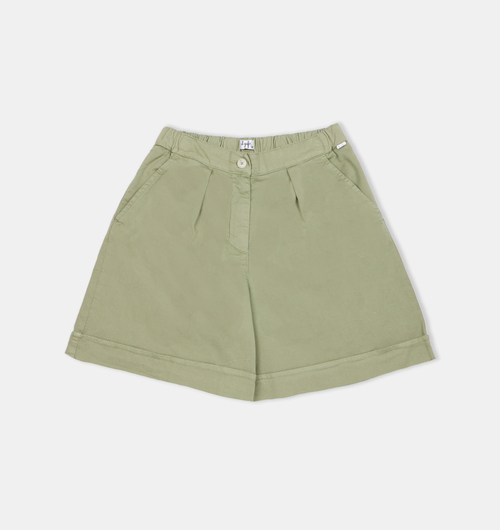 Cotton Pleated Bermuda Shorts