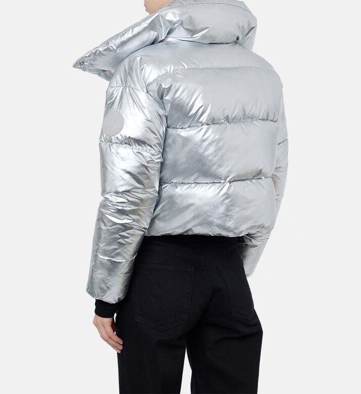 Save the Duck Metallic Cropped Long-sleeve Jacket, Model View