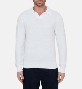 قميص بولو محبوك بدون أزرار