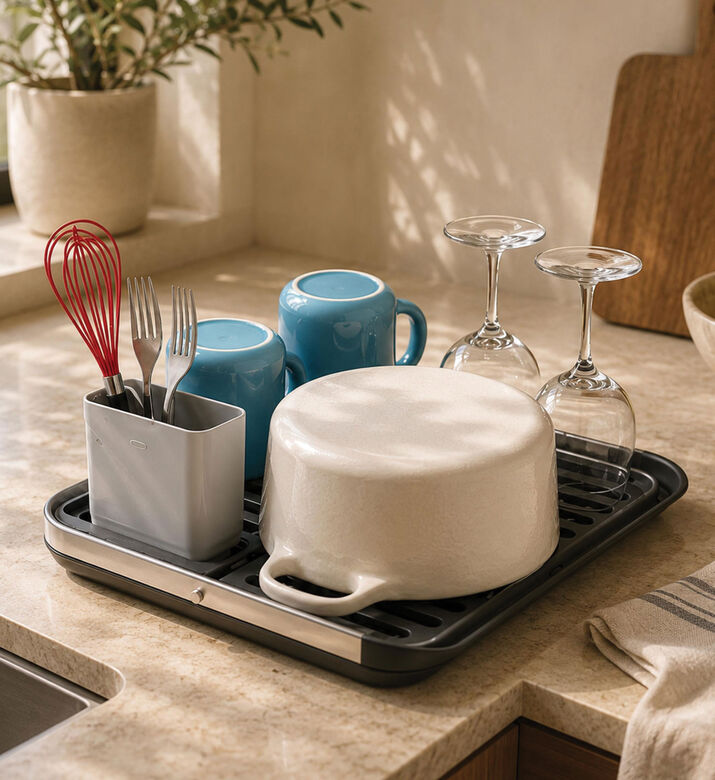 Oxo Aluminum Fold Flat Dish Rack, Packshot View