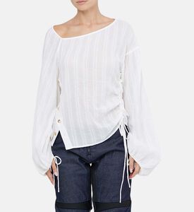 بلوزة قطنية مزينة بأزرار