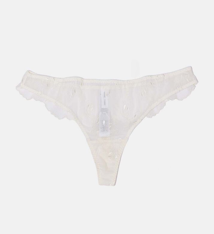 Saaudrey Semi-sheer Embroidered Brazilian Panties