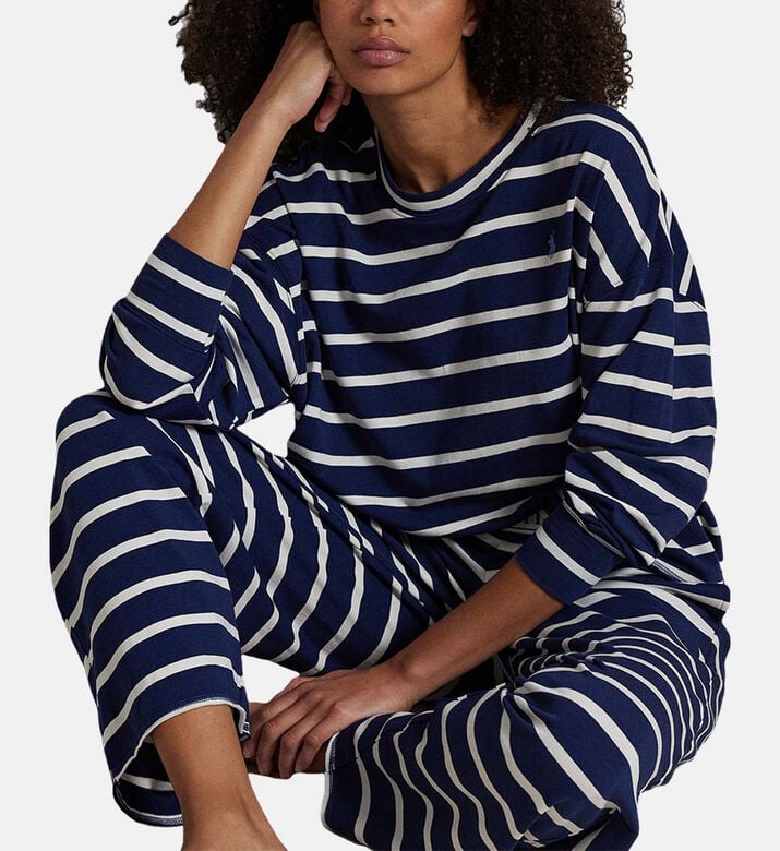 Polo by Ralph Lauren Striped Long-sleeve Pajama Set, Model View