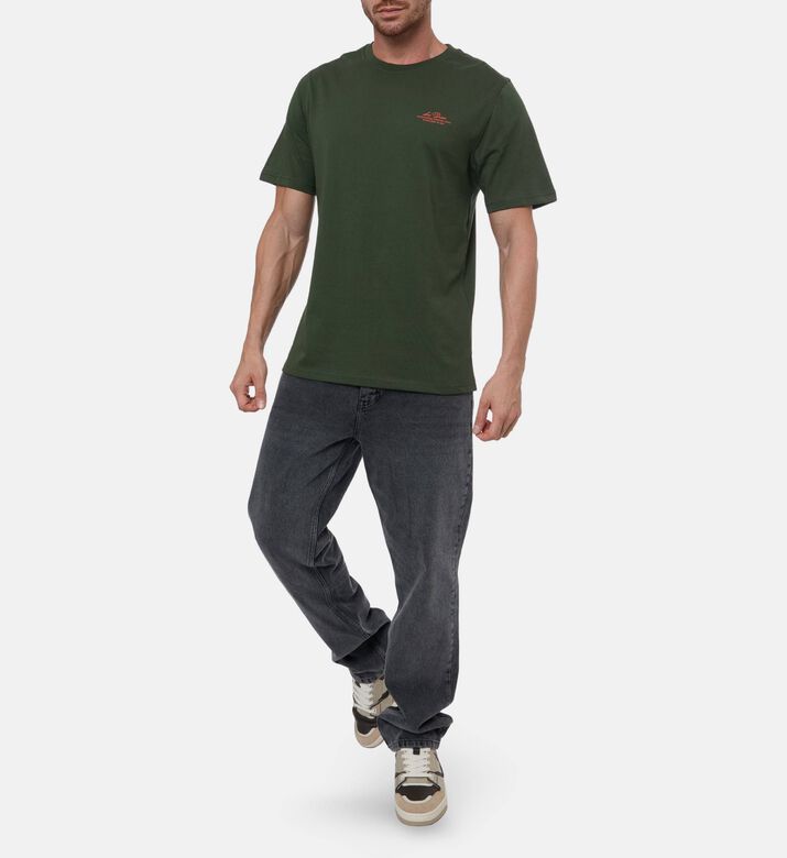 Les Deux Ts Ben Globe, Khaki, M, Model View
