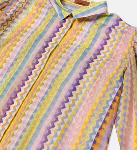 فستان قطن بطبعة مخططة