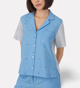 DKNY Viscose Striped Long Pajama Set, Model View