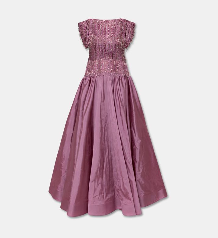 Suzy Matar Embellished Off-shoulder Flared Dress, Packshot View