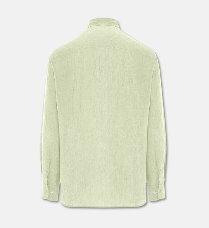 Carter and White Linen Straight Hem Shirt, Light-green, L, Packshot View