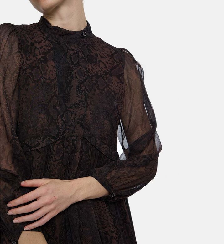 Ba and Sh Snake Skin-print Round Neck Dress, Model View Ba and Sh Snake Skin-print Round Neck Dress, Model View