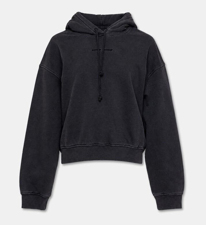 Samsoe Cropped Cotton Hooded Sweatshirt, Packshot View