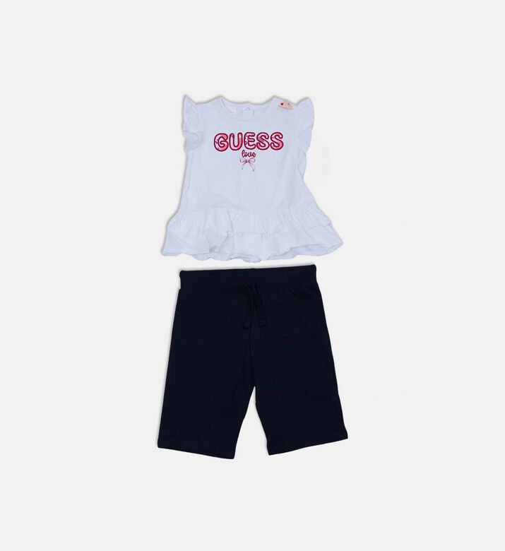 Logo-embroidery Ruffle-detail Set