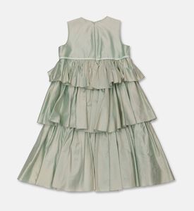 Maison Ava Mariella Tiered Silk 3d-flowers Bow Belt Dress, Packshot View